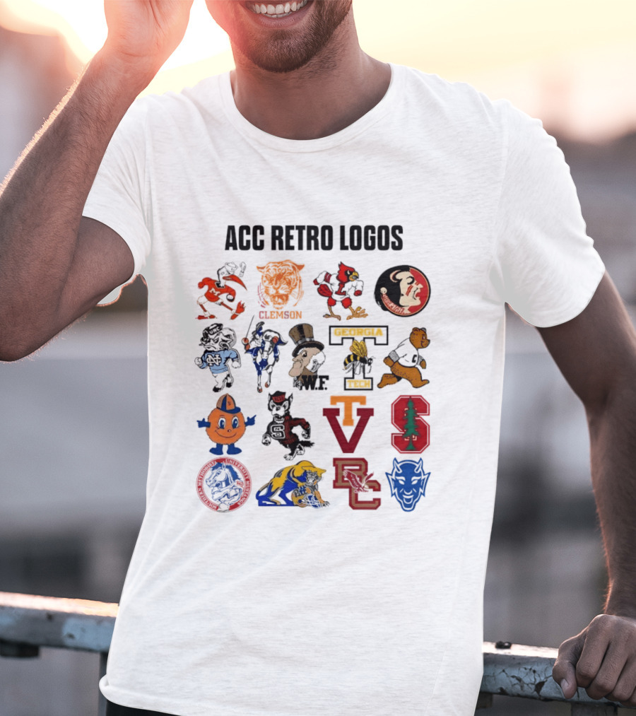 ACC Retro Logos Clemson WF VT VC T-Shirt