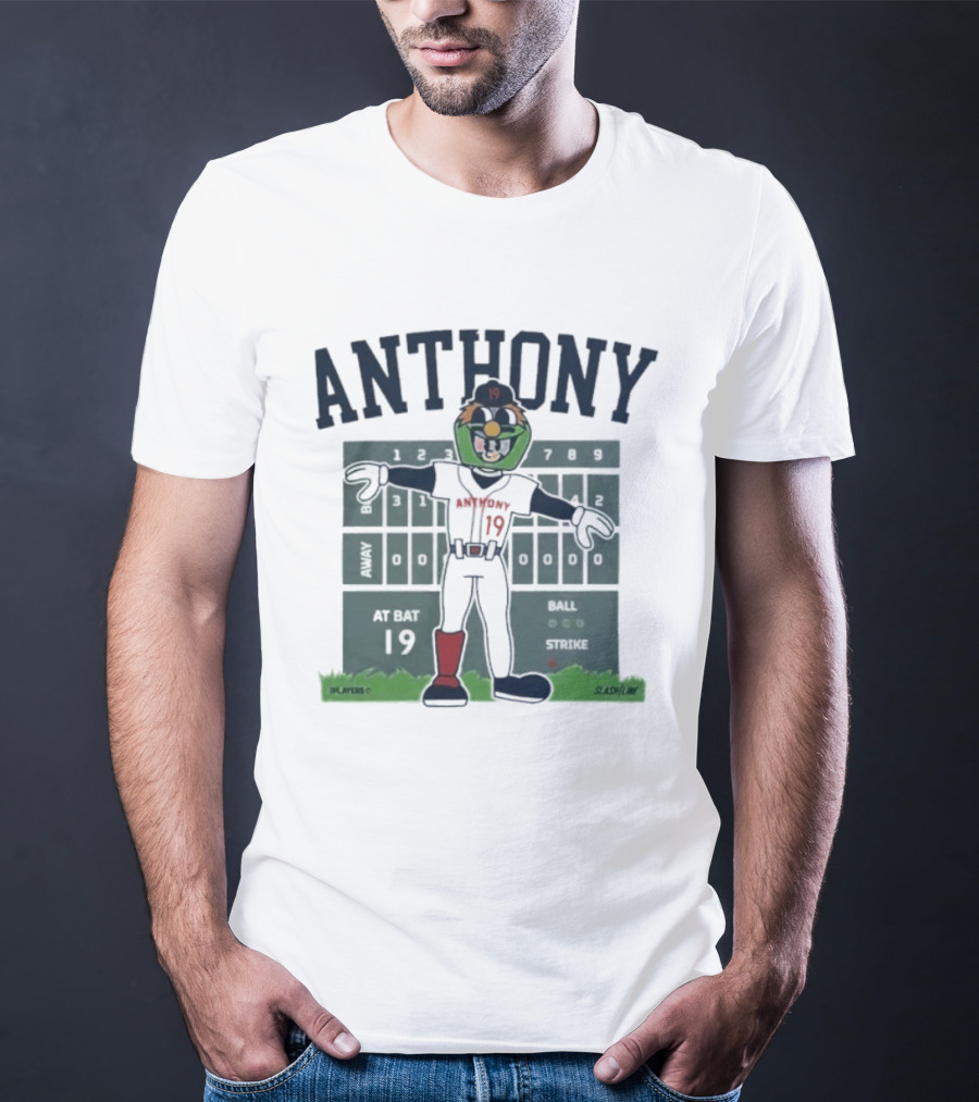 Anthony Cartoon Scoreboard Players Boston Baseball 19 T-Shirt