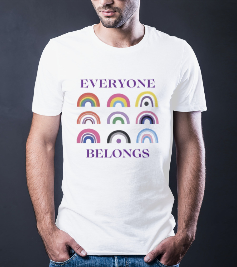 Everyone Belongs Pride Rainbow Diversity Inclusivity T-Shirt