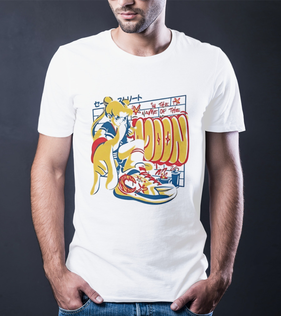 Sailor Moon Urban Scout In The Name Of The Moon Graffiti Style Sneakers T-Shirt