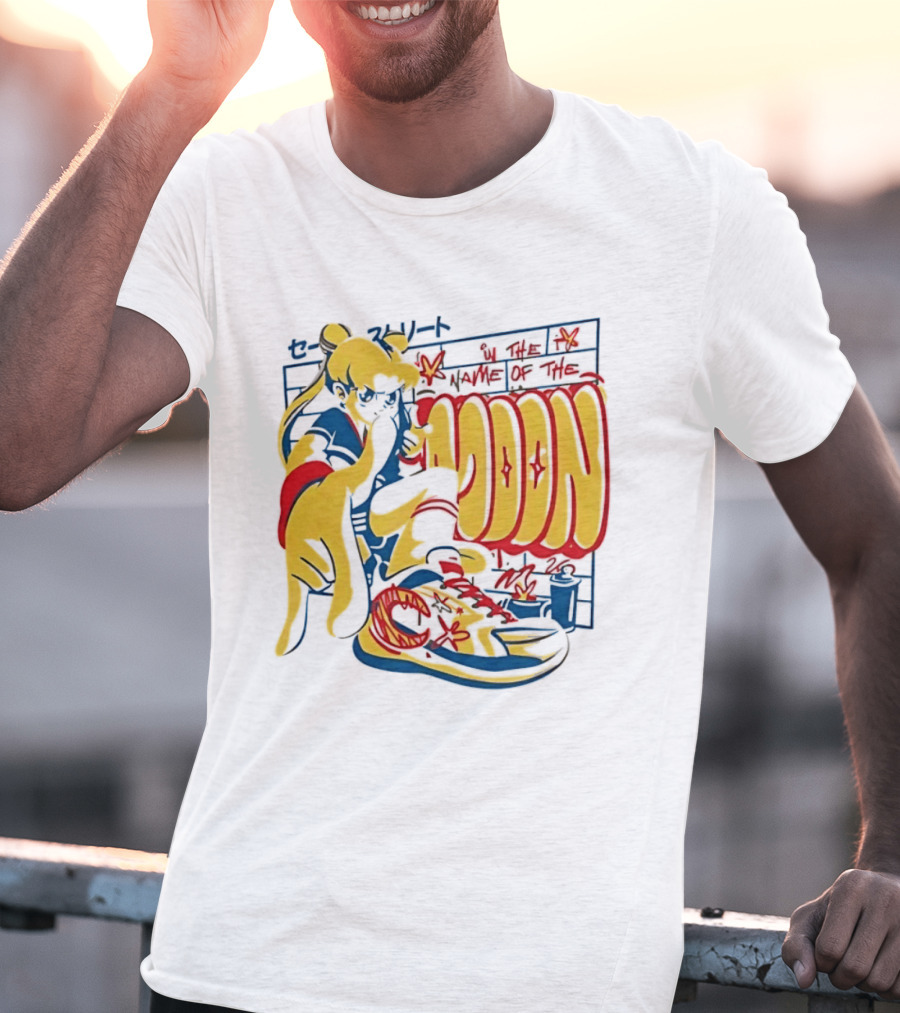 Sailor Moon Urban Scout In The Name Of The Moon Graffiti Style Sneakers T-Shirt