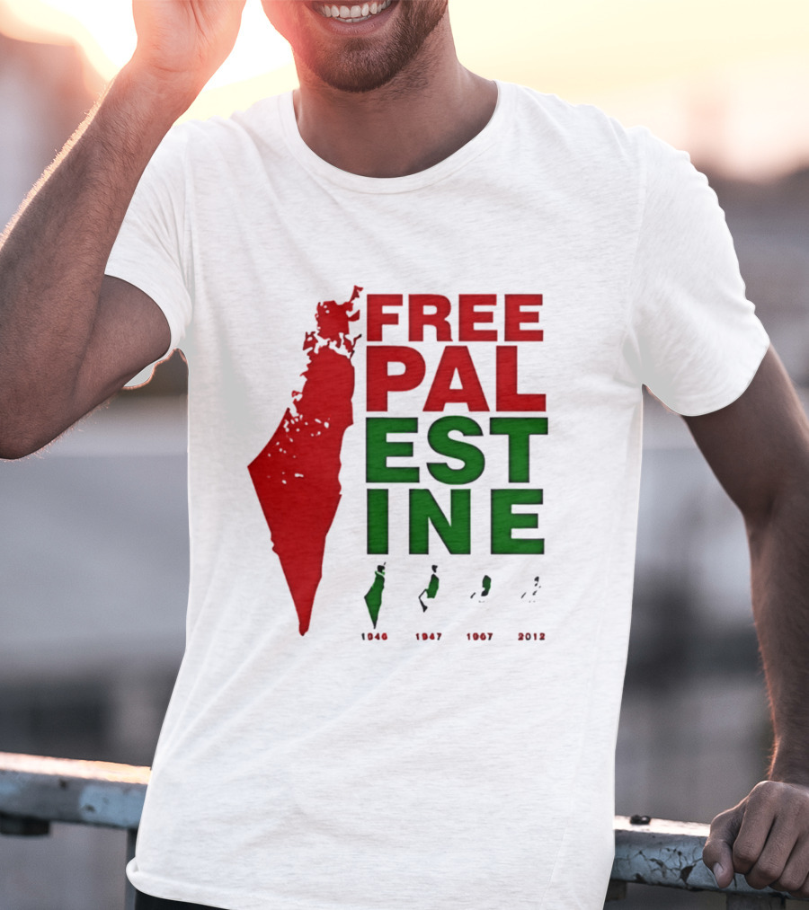 Free Palestine 1946 1947 1967 2012 Map T-Shirt