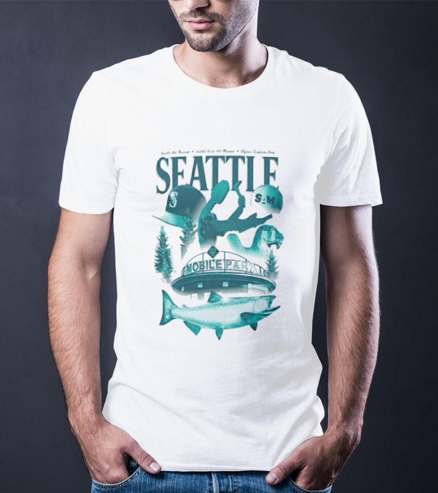 Seattle Mariners SAM Museum Olympic Sculpture Park Salmon T-Shirt
