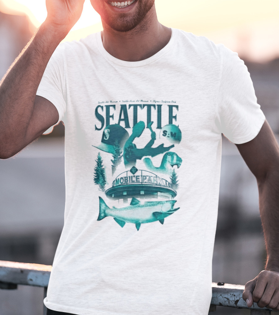 Seattle Mariners SAM Museum Olympic Sculpture Park Salmon T-Shirt