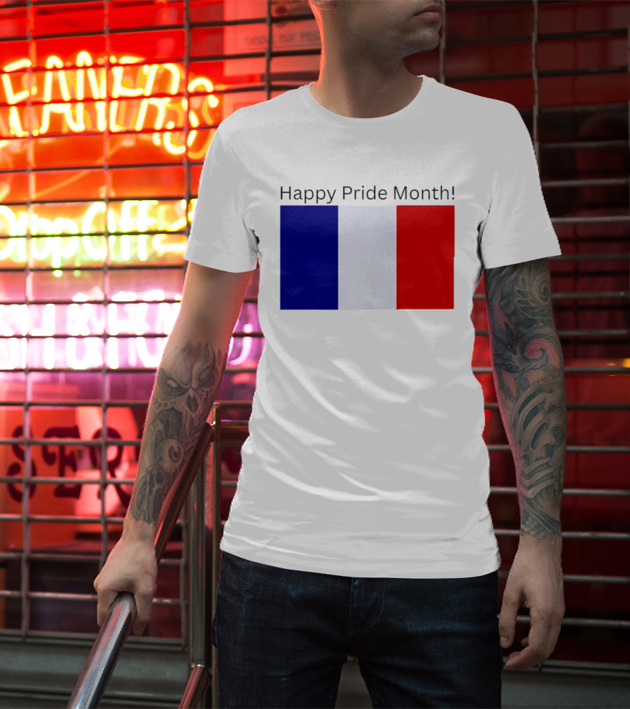 Happy Pride Month France Flag Celebration T-Shirt