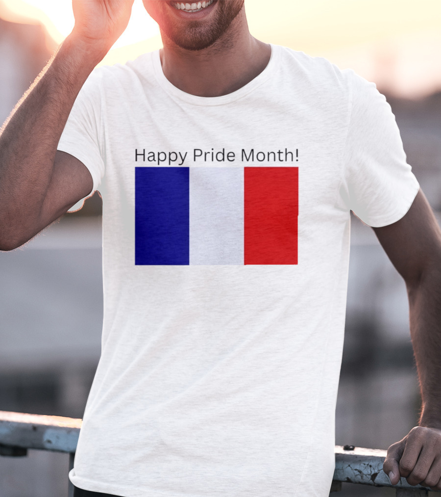 Happy Pride Month France Flag Celebration T-Shirt
