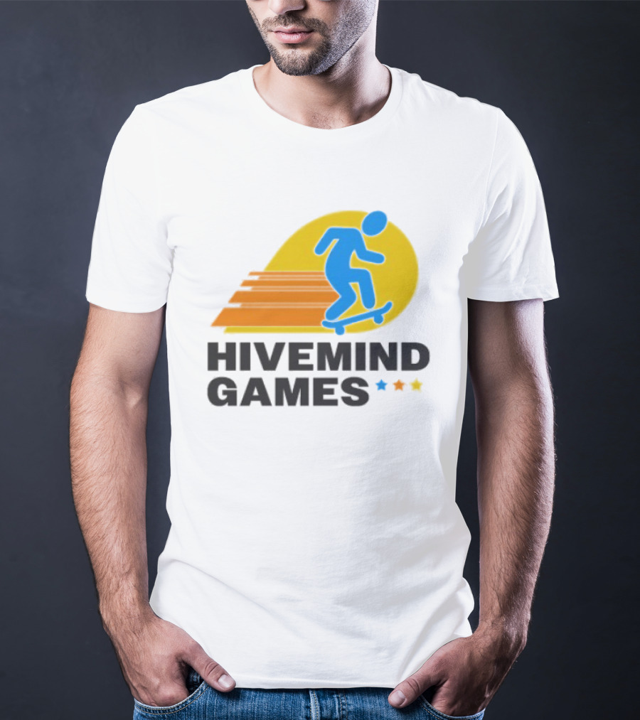 Hivemind Games Skateboarding Dynamic Motion With Shooting Stars T-Shirt