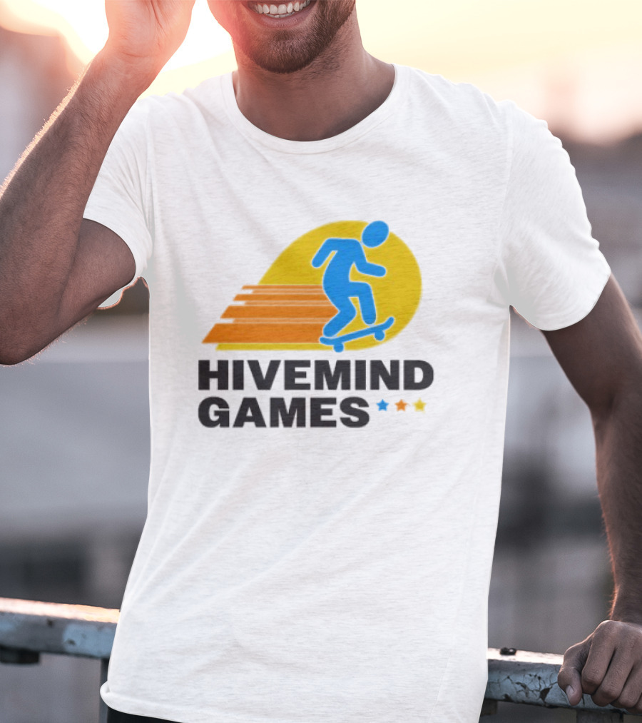 Hivemind Games Skateboarding Dynamic Motion With Shooting Stars T-Shirt