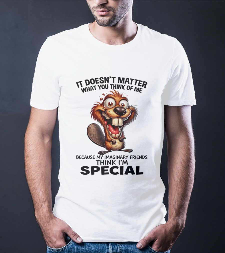 It Doesn't Matter What You Think Of Me Because My Imaginary Friends Think I'm Special Cartoon T-Shirt