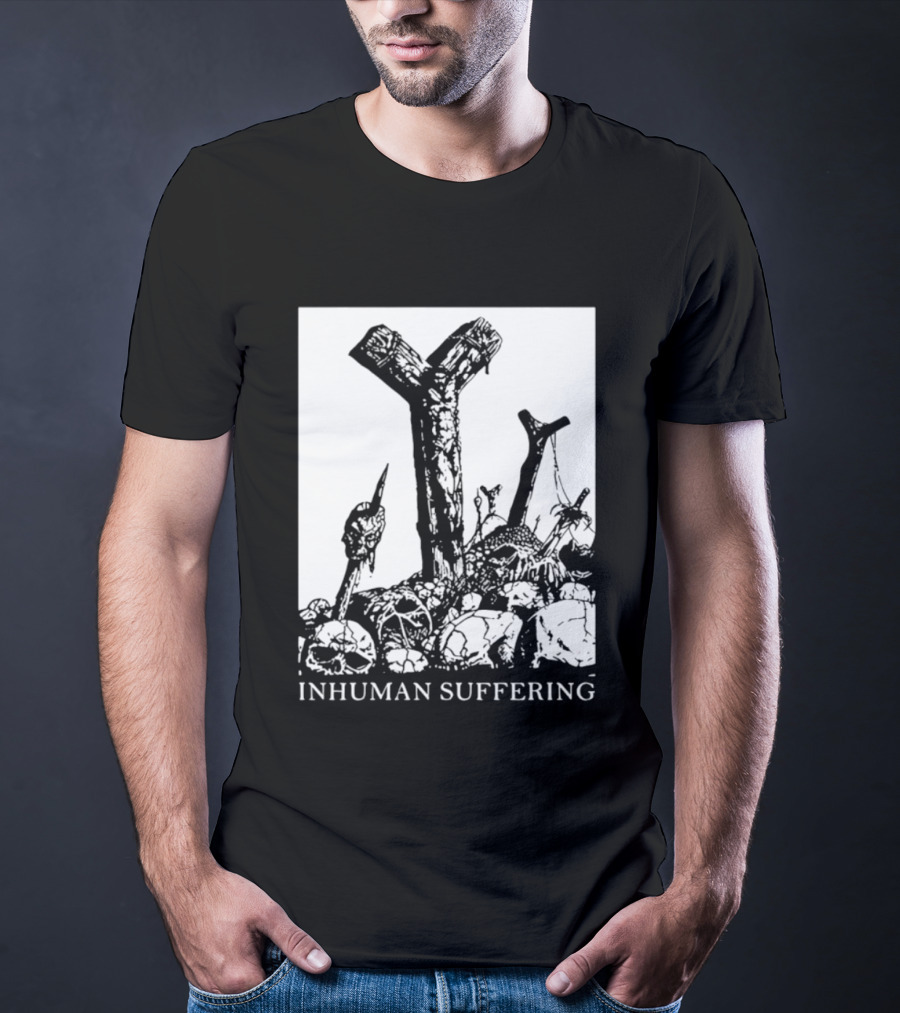 Death Metal Black Metal Extreme Metal Gothic Inhuman Suffering Skulls Swords T-Shirt