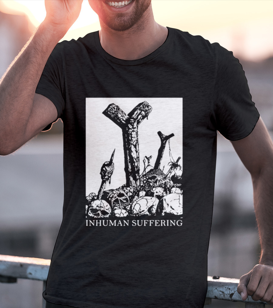 Death Metal Black Metal Extreme Metal Gothic Inhuman Suffering Skulls Swords T-Shirt