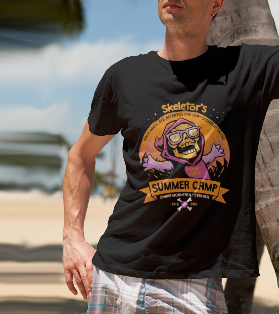 Skeletor's Summer Camp Havoc Magic Evil Activities Scary Stories Snake Mountain Eternia Estd 1981 T-Shirt
