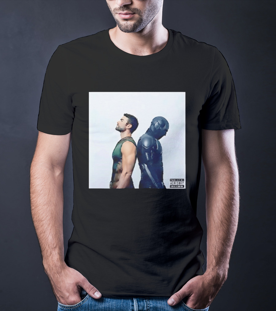 The Deep And Black Noir The Boys Parental Advisory Iconic Character Duo T-Shirt