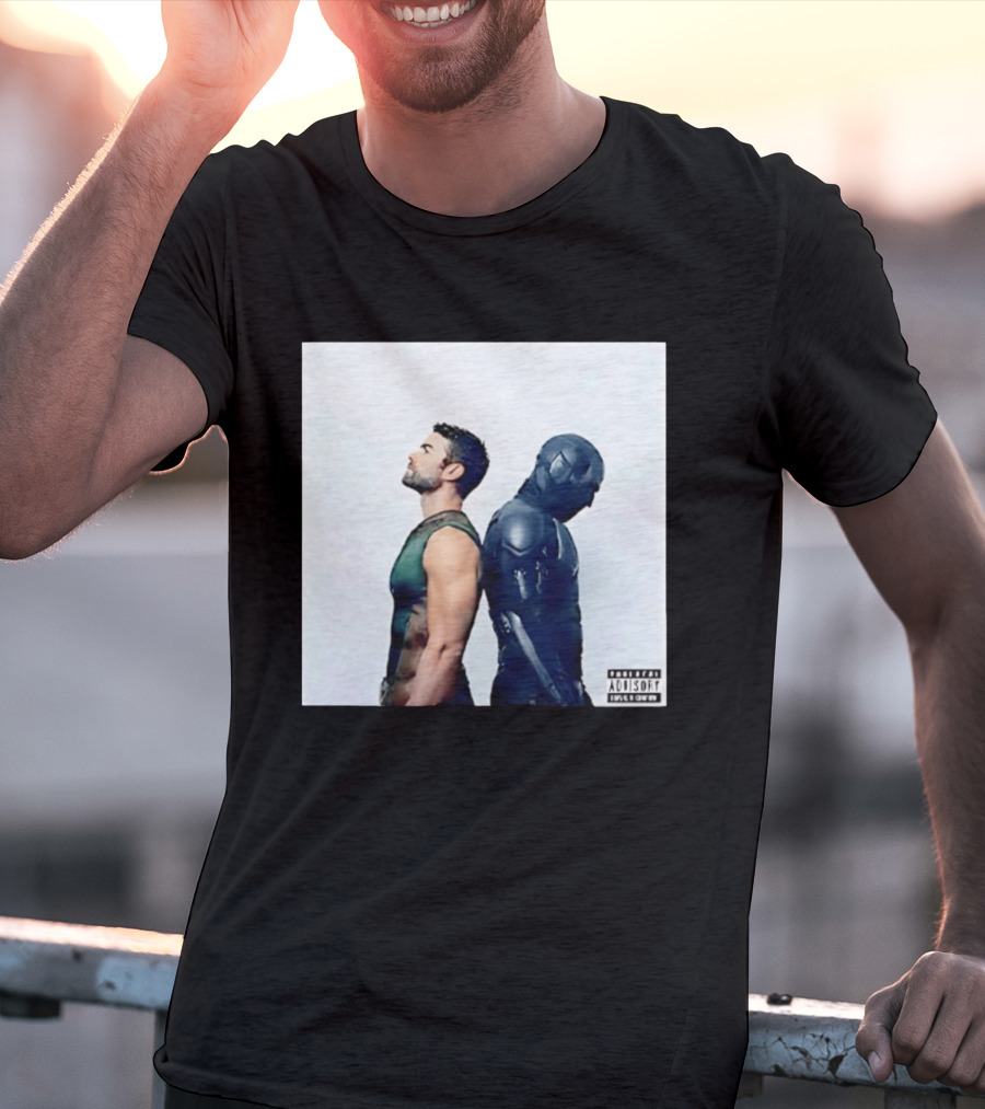 The Deep And Black Noir The Boys Parental Advisory Iconic Character Duo T-Shirt