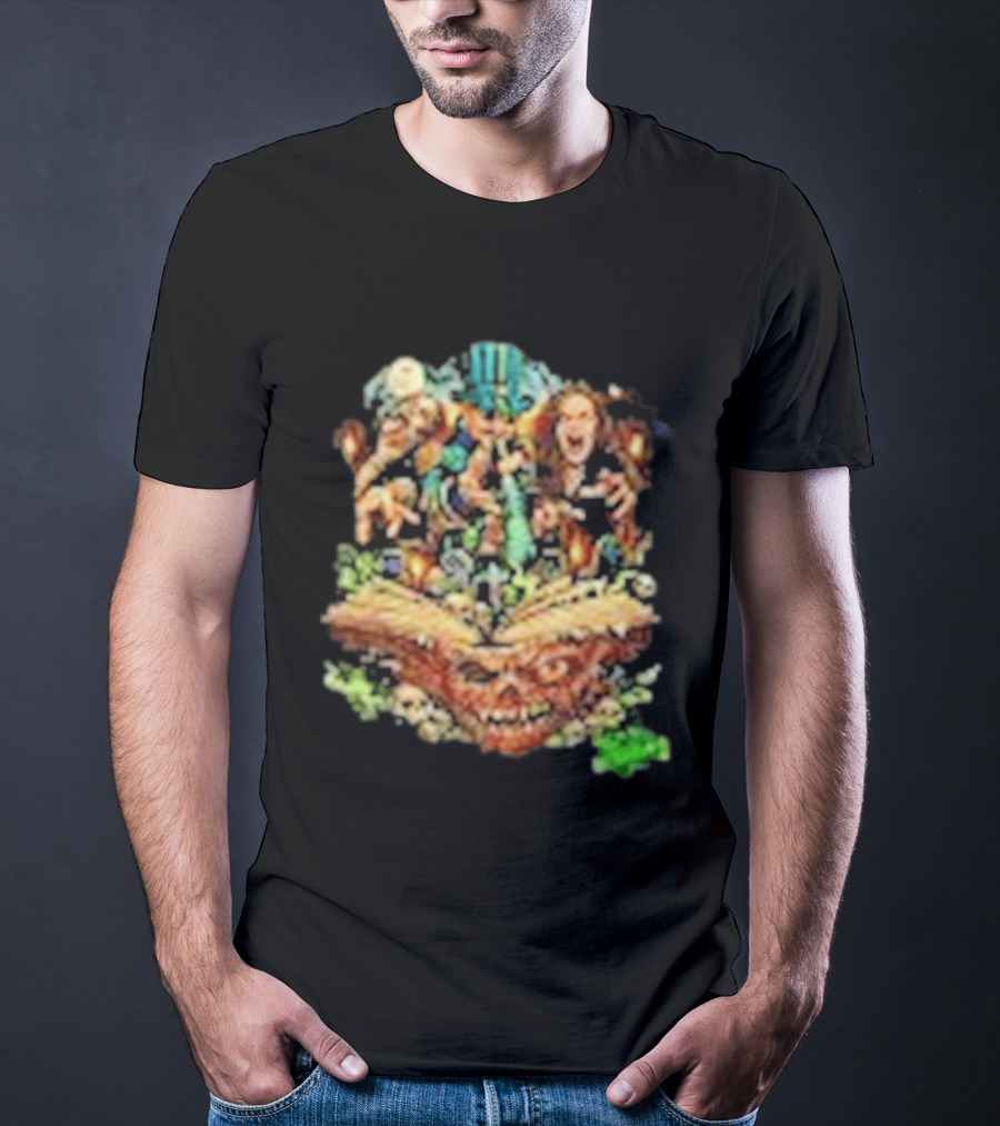 The Necronomicon Outbreak JCW Voodoo Graveyard Horror Skull Book T-Shirt