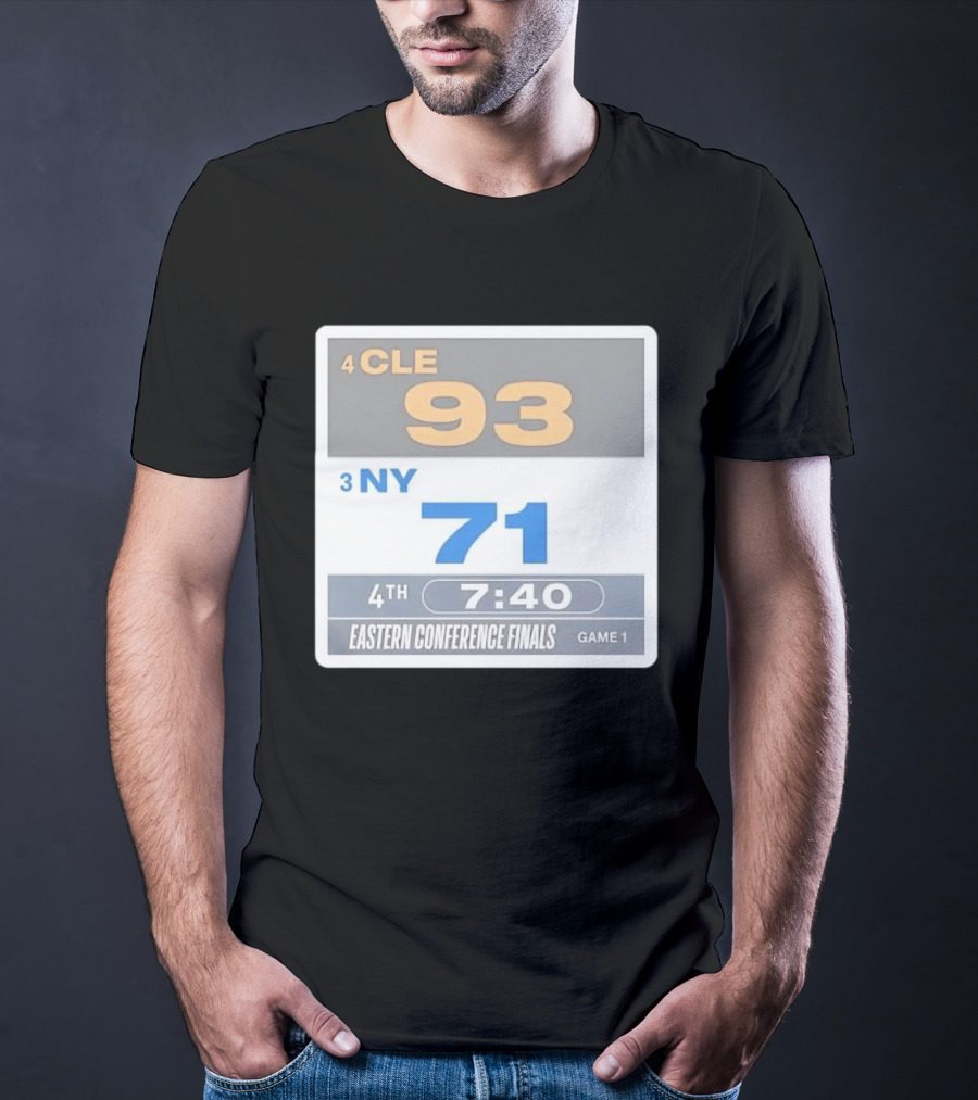 4 CLE 93 Vs 3 NY 71 Eastern Conference Finals Game 1 Scoreboard 4th Quarter 7:40 Remaining T-Shirt