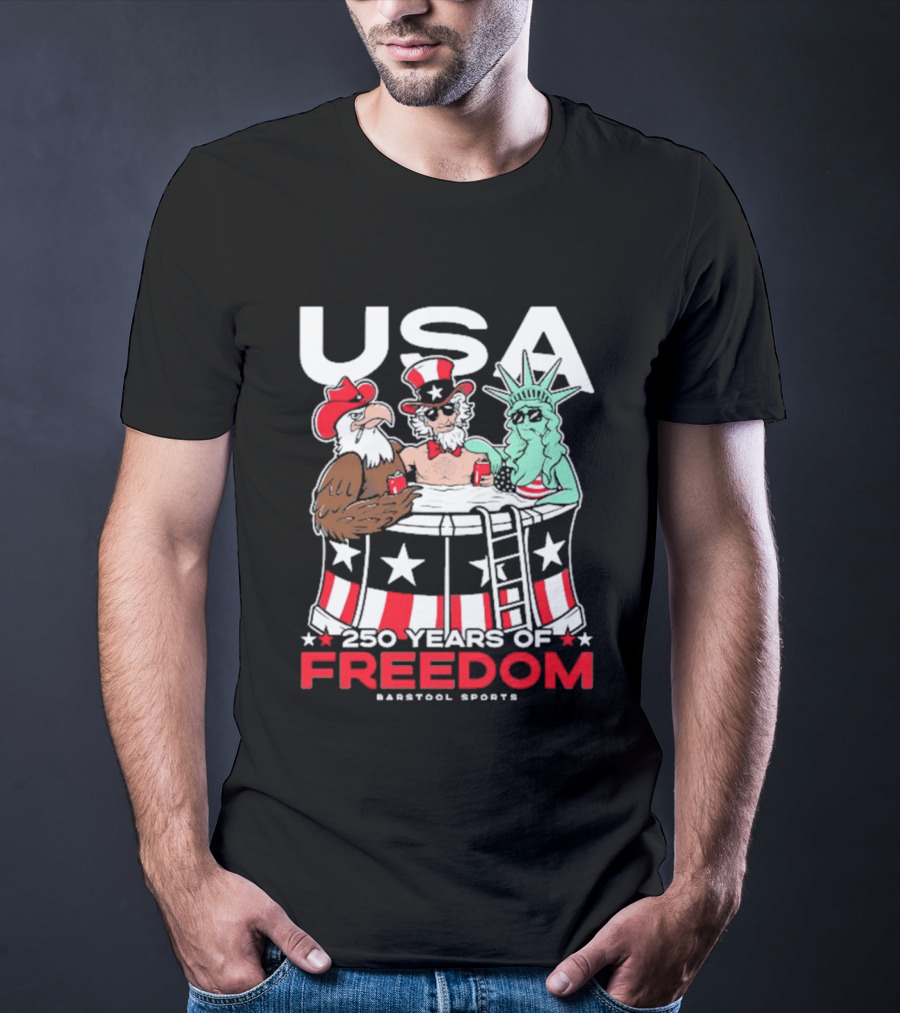 USA 250 Years Of Freedom Barstool Sports Uncle Sam And Friends T-Shirt