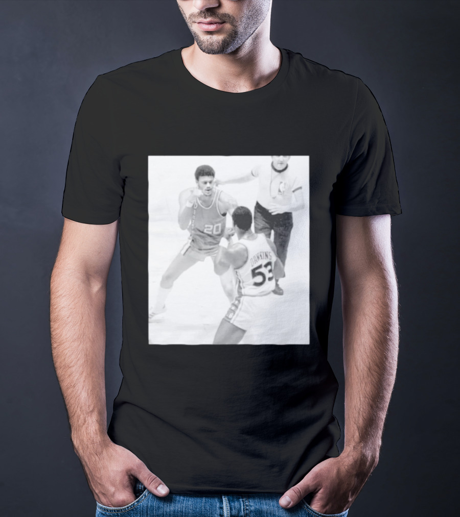 NBA Vintage Showdown Maurice Lucas Vs Darryl Dawkins Black White 20 53 T-Shirt