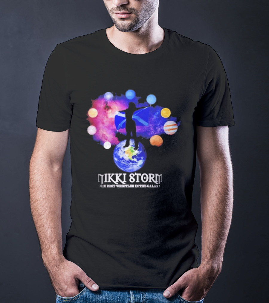 Nikki Storm Best Wrestler Galaxy Scotland Planets Cosmic Flag T-Shirt