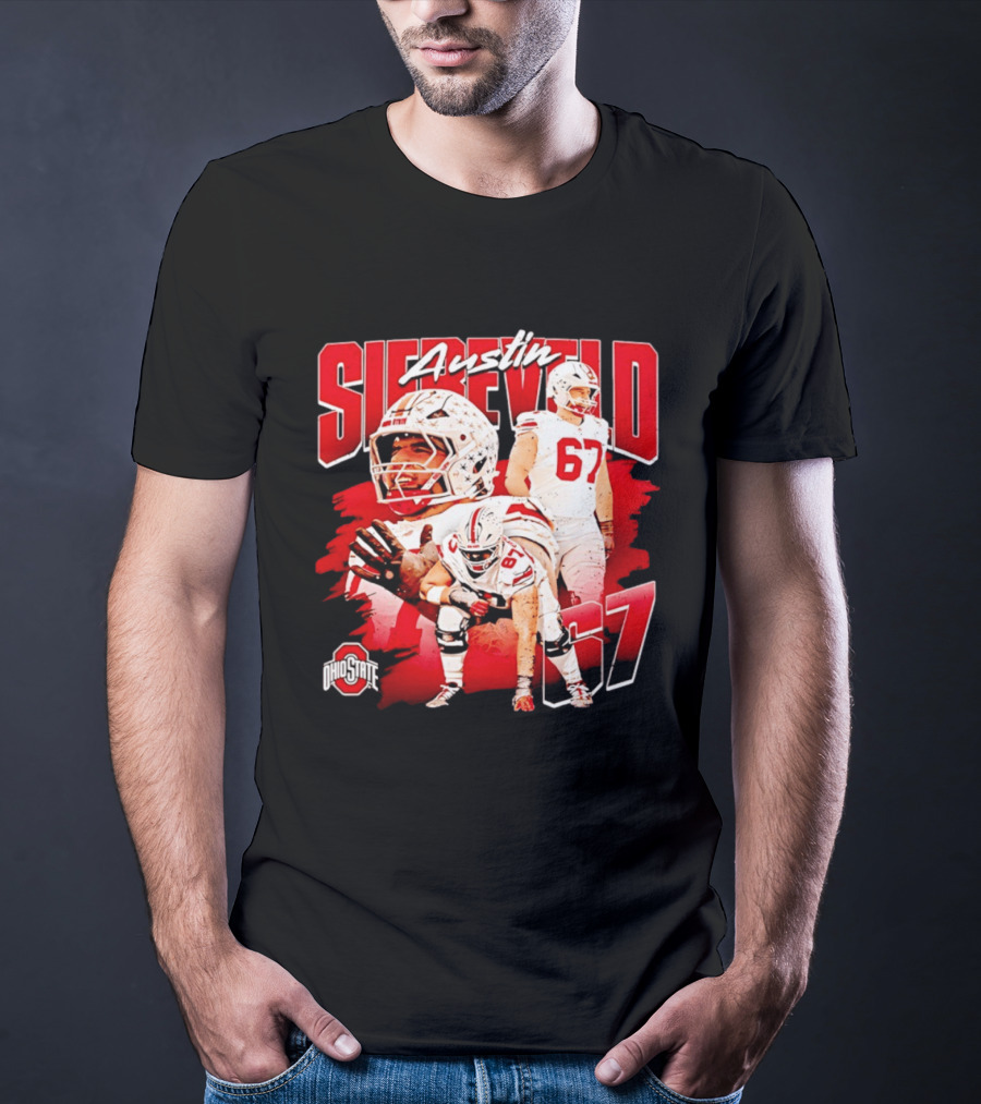 Austin Siereveld 67 Ohio State Buckeyes Football Player T-Shirt