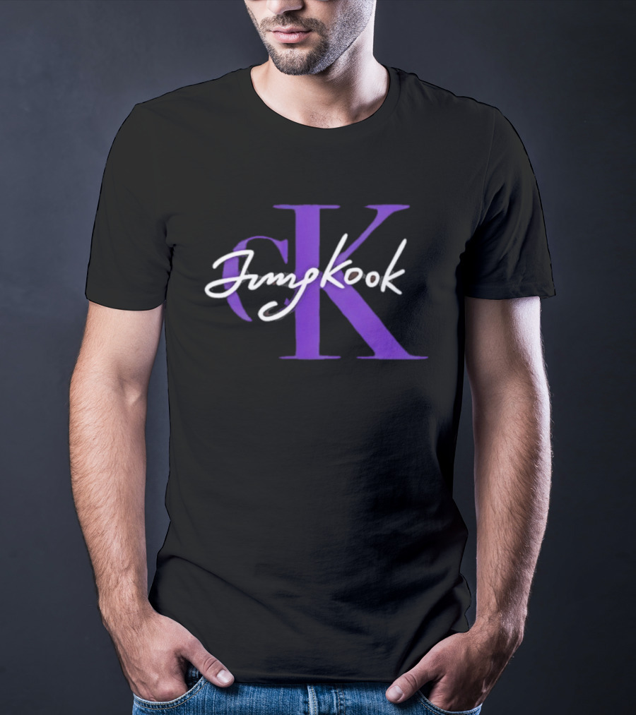 CK Jung Kook Purple Initials And Signature T-Shirt