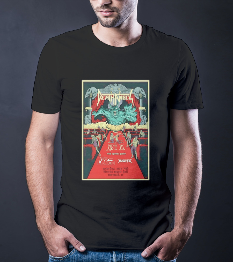 Death Angel Act III May 16 2026 Vio Lence Incite District Music Hall Norwalk CT T-Shirt