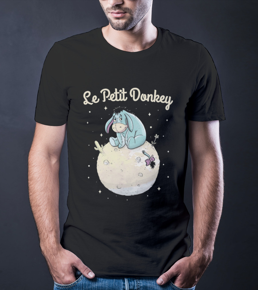 Le Petit Donkey Eeyore Sitting On Moon With Stars T-Shirt
