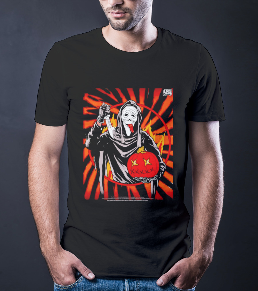 Ghost Face Creepy Carver Halloween Spoof T-Shirt