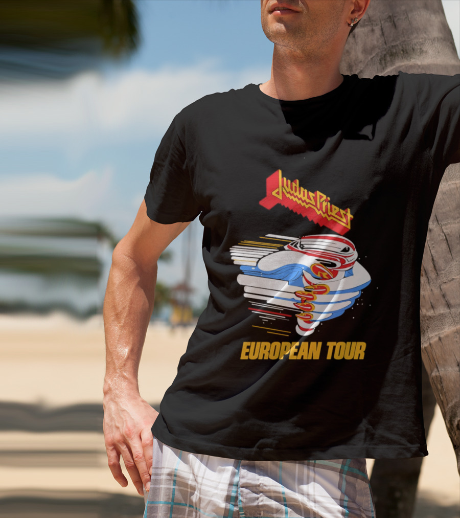 Judas Priest Turbo European Tour 1986 Vintage Album Cover T-Shirt