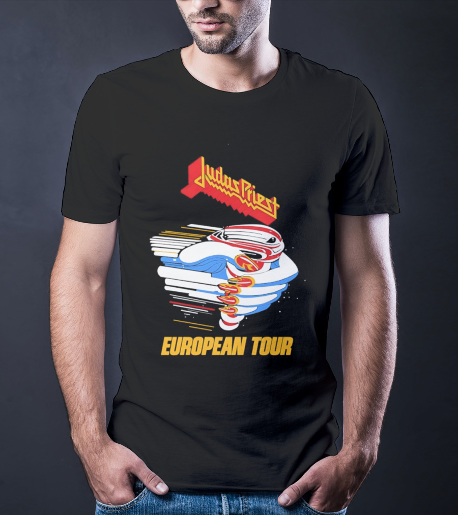 Judas Priest Turbo European Tour 1986 Vintage Album Cover T-Shirt