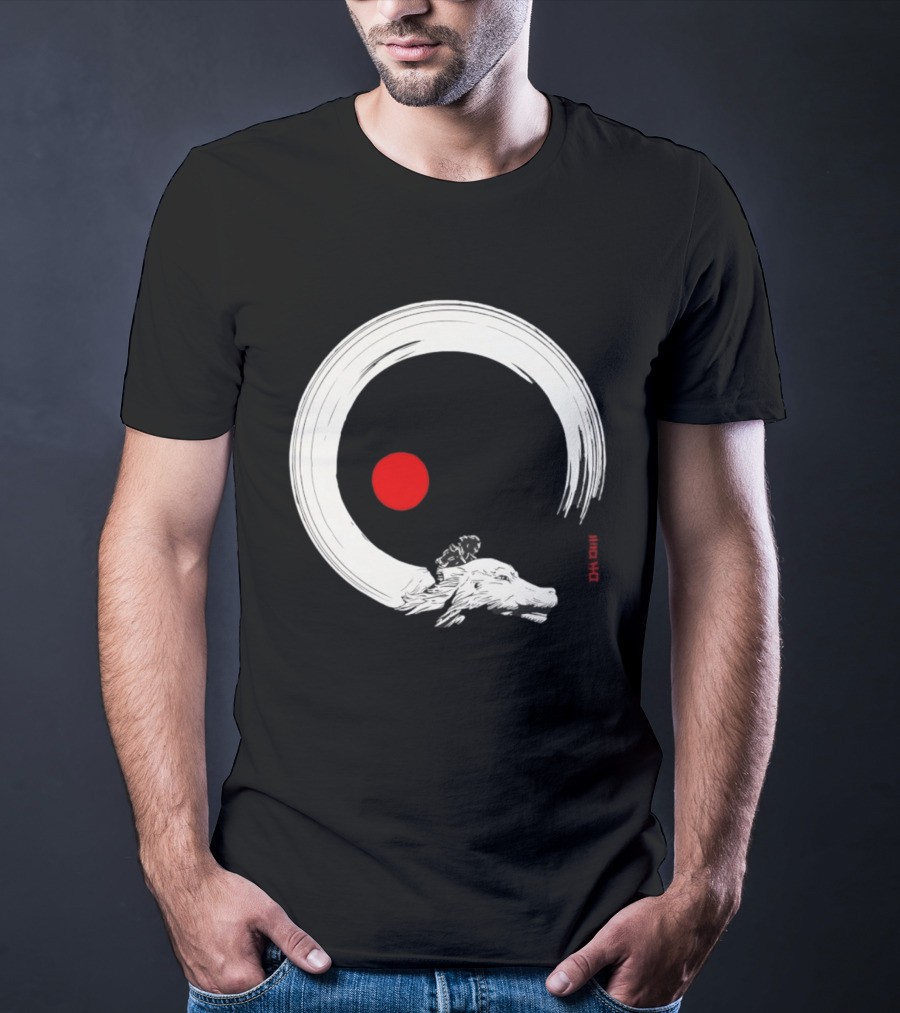 Never Ending Inks Atreyu Falkor The Neverending Story Japanese Enso Circle Red Dot T-Shirt