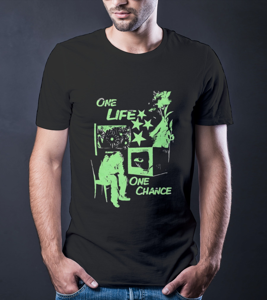 One Life One Chance Stars And Nature With Seated Figure T-Shirt