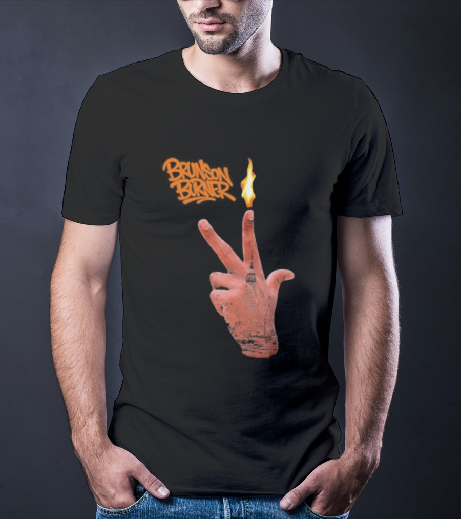 Brunson Burner Flame Hand New York Knicks Jalen Brunson T-Shirt