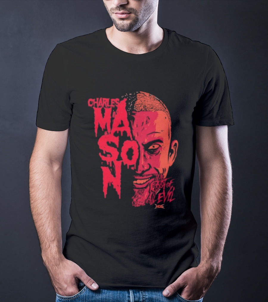 Charles Mason The Root Of All Evil Red Face T-Shirt