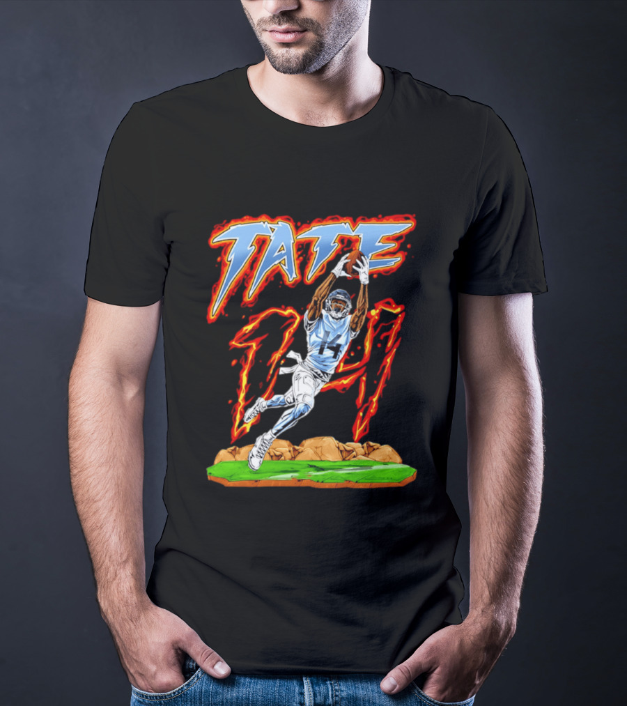 Tennessee Titans Carnell Tate Hand Drawn 17 Football T-Shirt
