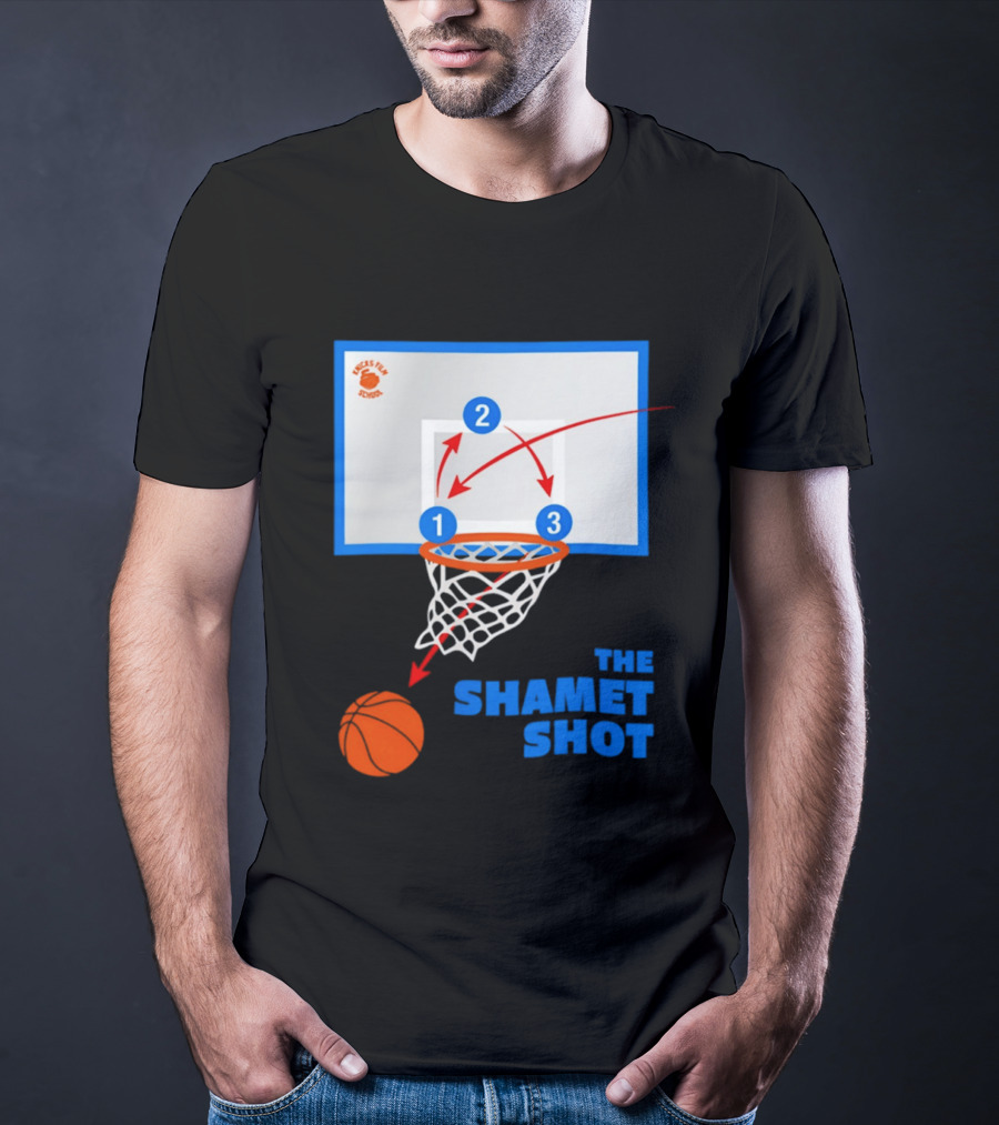 Knicks Fan School The Shamet Shot Diagram New York Knicks T-Shirt