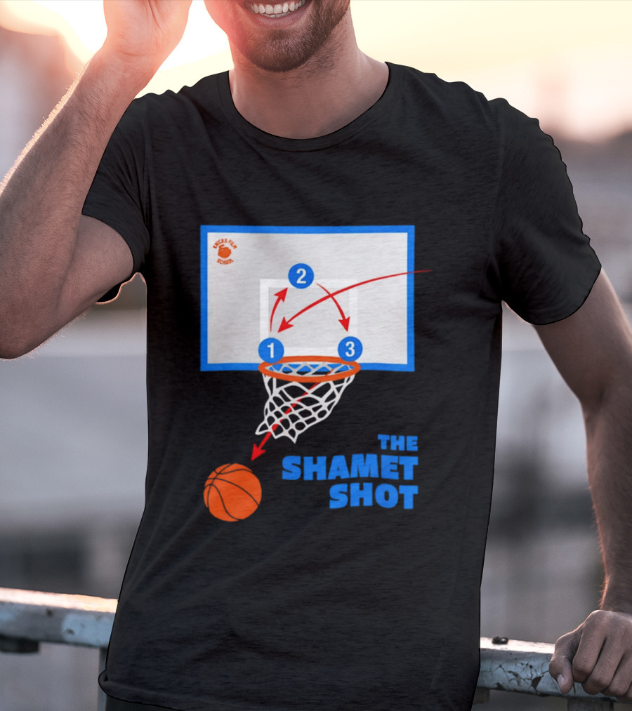 Knicks Fan School The Shamet Shot Diagram New York Knicks T-Shirt