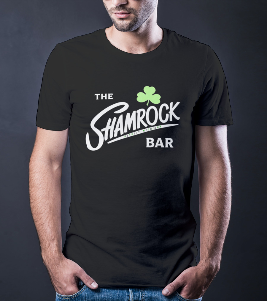 The Shamrock Bar Detroit Michigan Clover T-Shirt