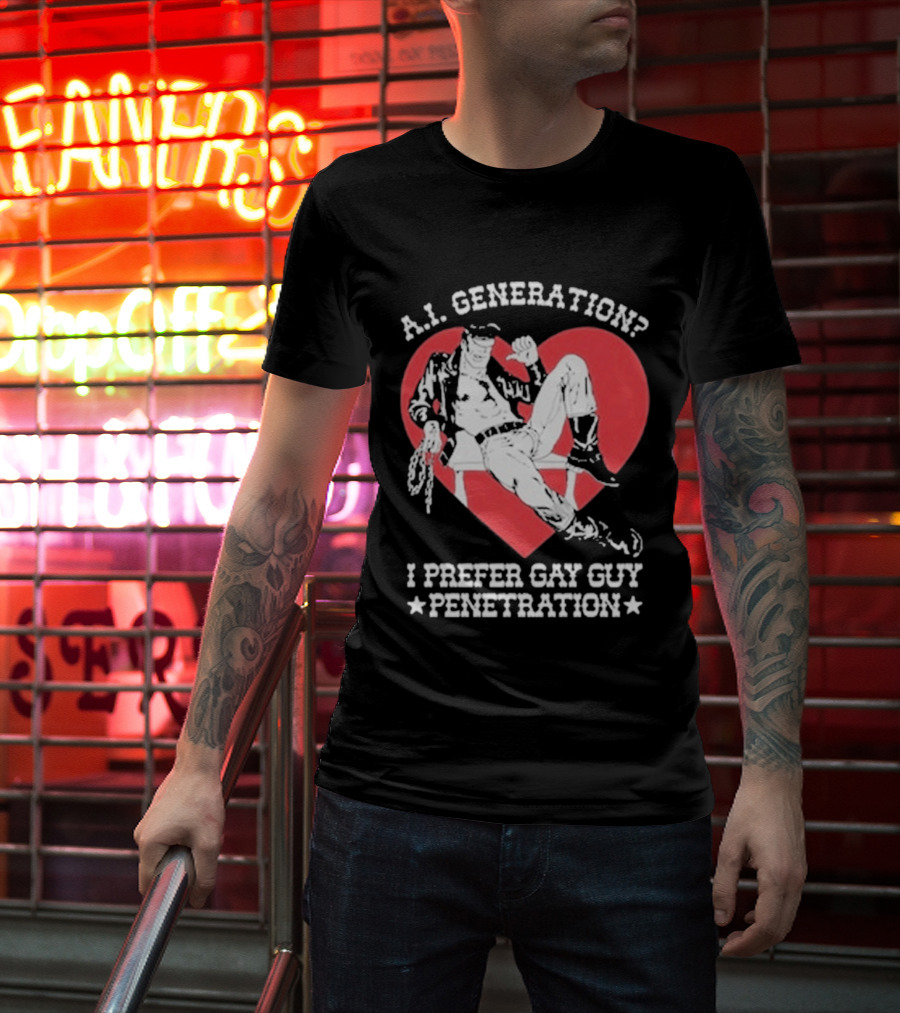 A.I. Generation I Prefer Gay Guy Penetration Heart T-Shirt