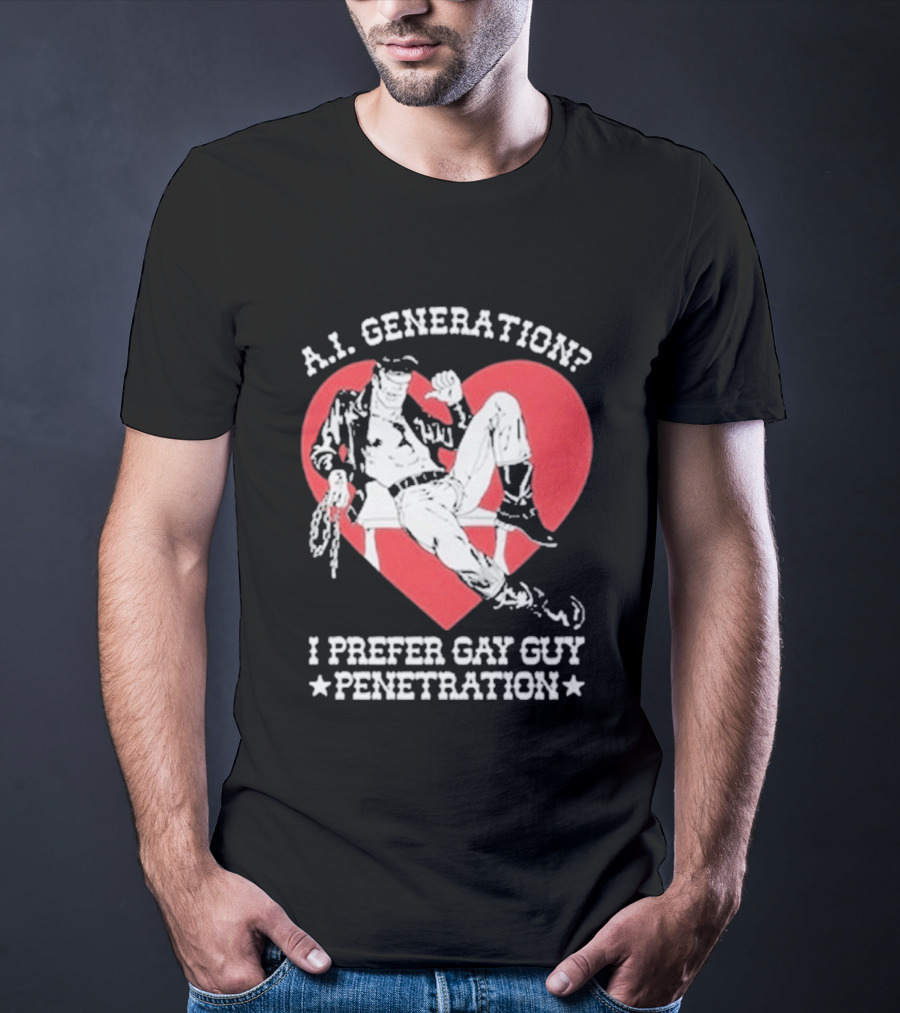 A.I. Generation I Prefer Gay Guy Penetration Heart T-Shirt