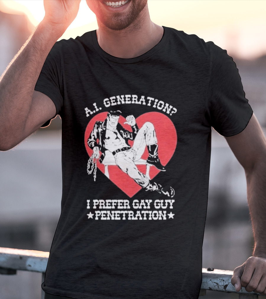 A.I. Generation I Prefer Gay Guy Penetration Heart T-Shirt