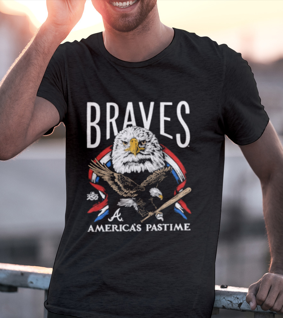 Braves Bald Eagle America's Pastime 250th Celebration T-Shirt