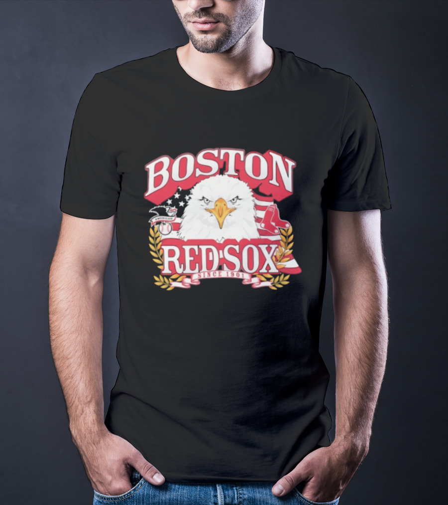Boston Red Sox American League Eagle Patriotic Celebration Since 1901 T-Shirt