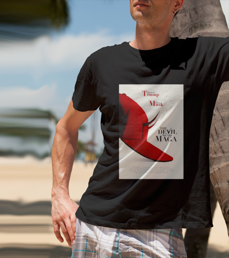 Donald Trump Elon Musk The Devil Wears MAGA Hat With Horns T-Shirt