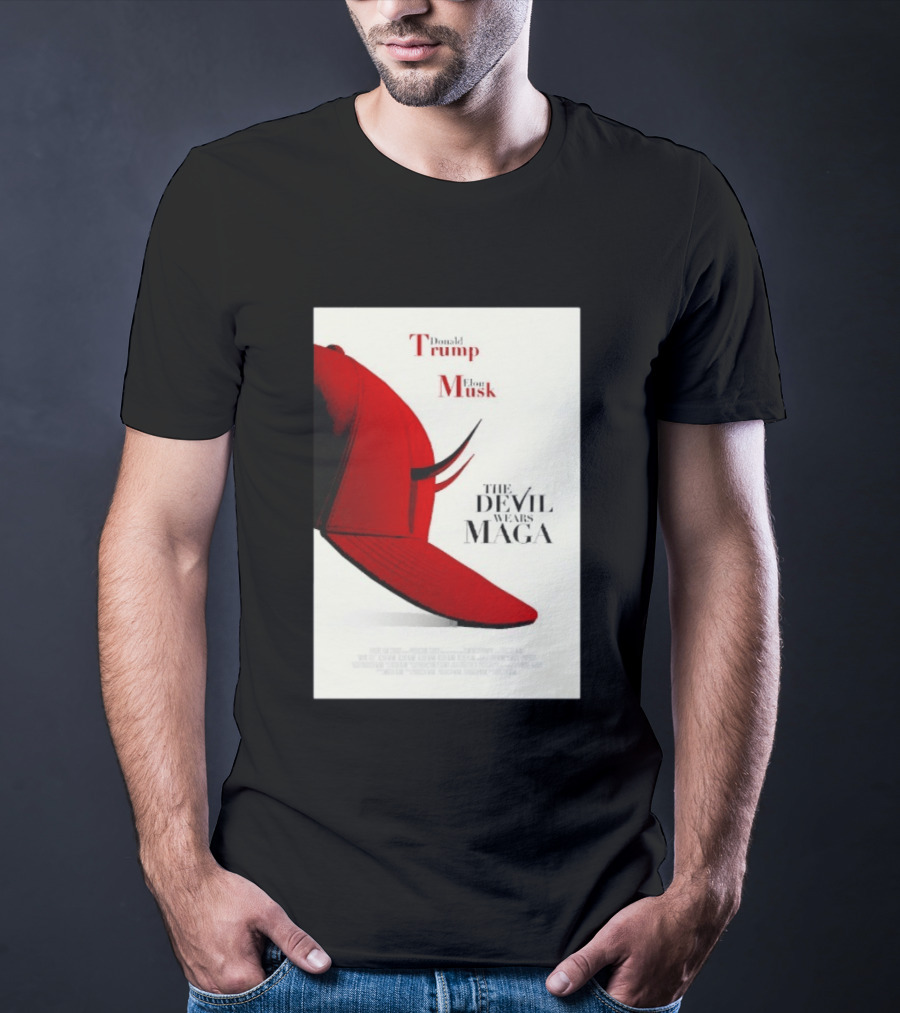 Donald Trump Elon Musk The Devil Wears MAGA Hat With Horns T-Shirt
