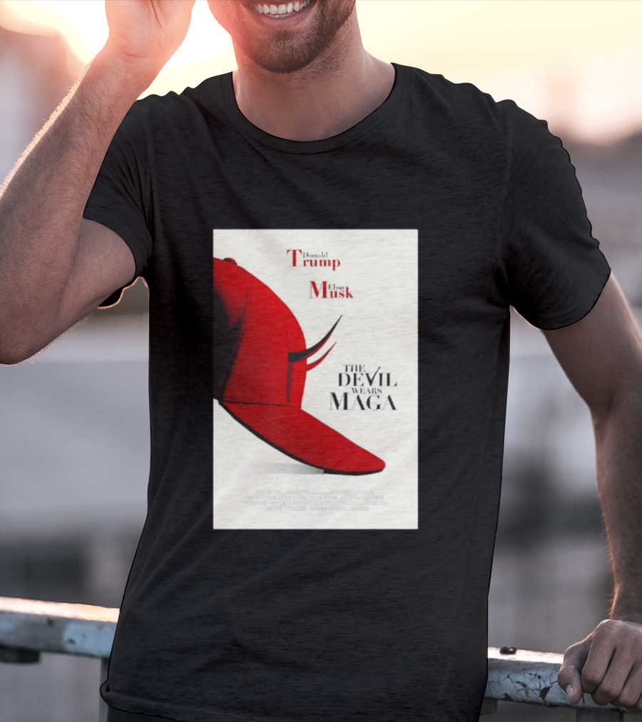 Donald Trump Elon Musk The Devil Wears MAGA Hat With Horns T-Shirt