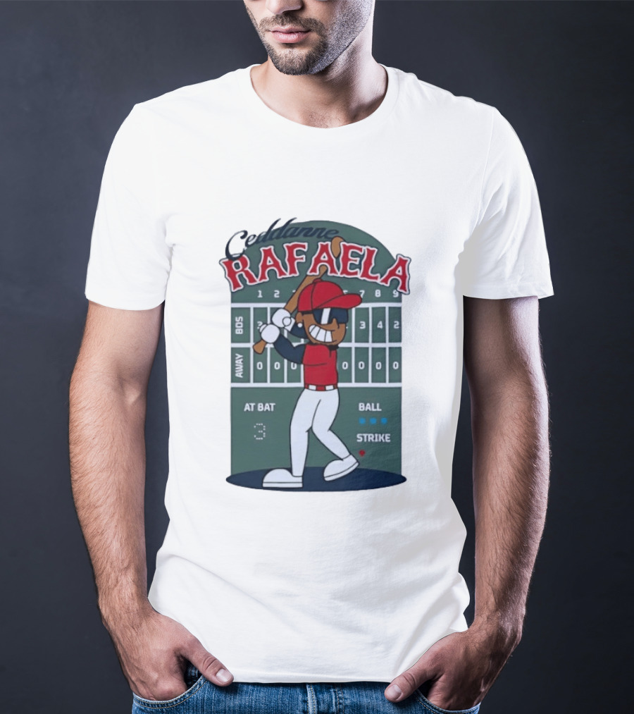 Ceddanne Rafaela Boston Red Sox MLB At Bat Scoreboard T-Shirt