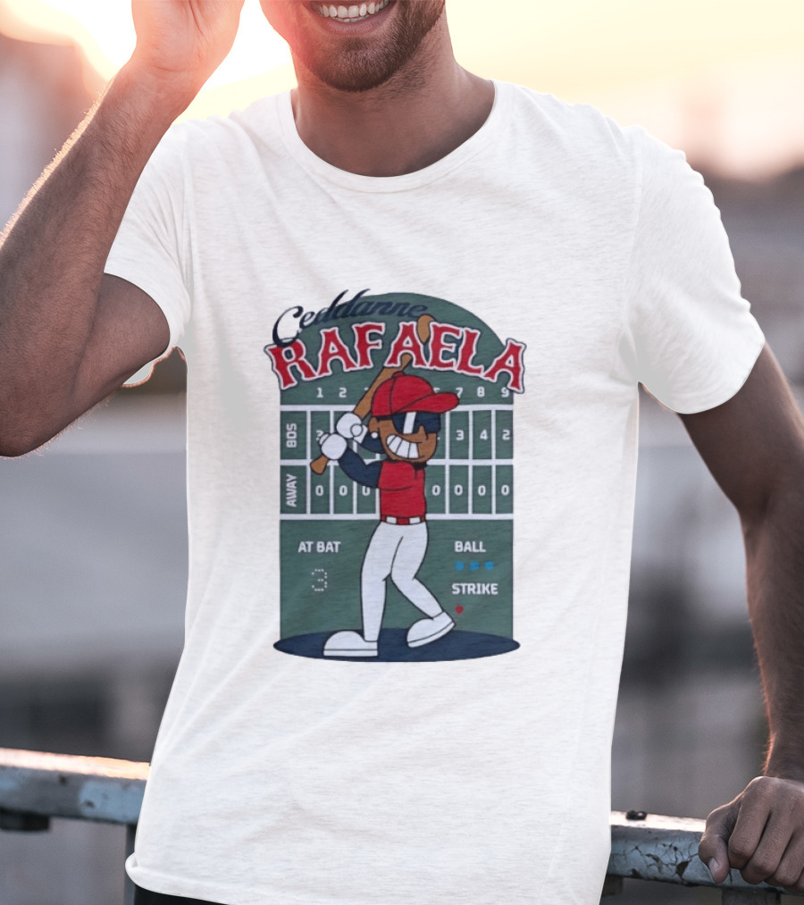 Ceddanne Rafaela Boston Red Sox MLB At Bat Scoreboard T-Shirt