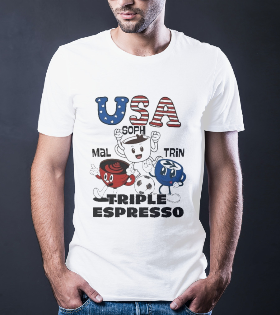 USA Triple Espresso Mal Soph Trin Soccer T-Shirt