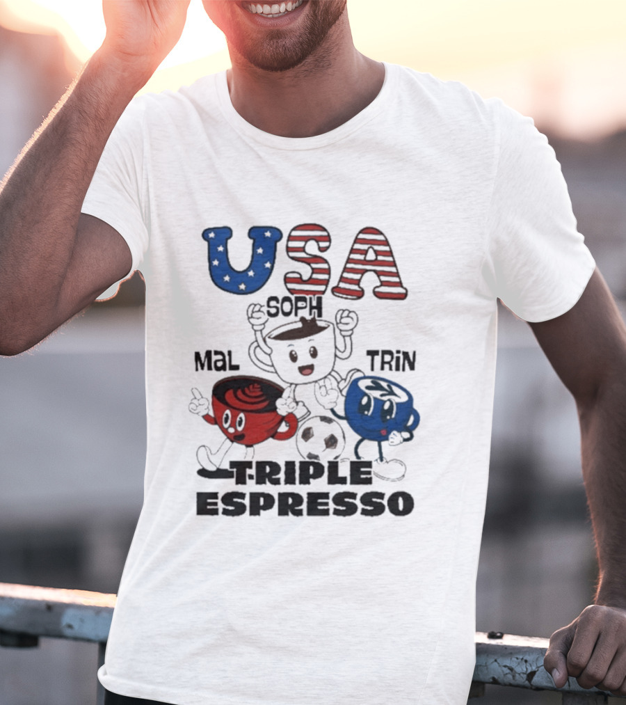 USA Triple Espresso Mal Soph Trin Soccer T-Shirt